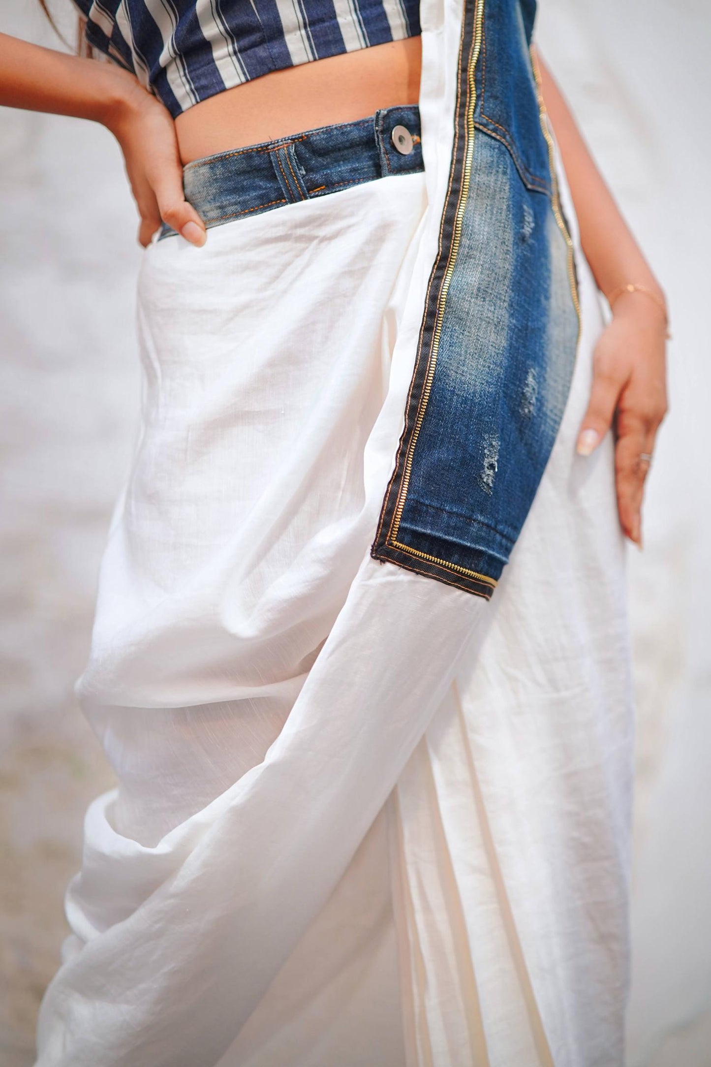 Denim Skirt Saree