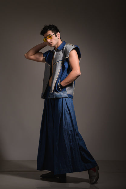 Oversized Unisex Denim Sleeveless Jacket