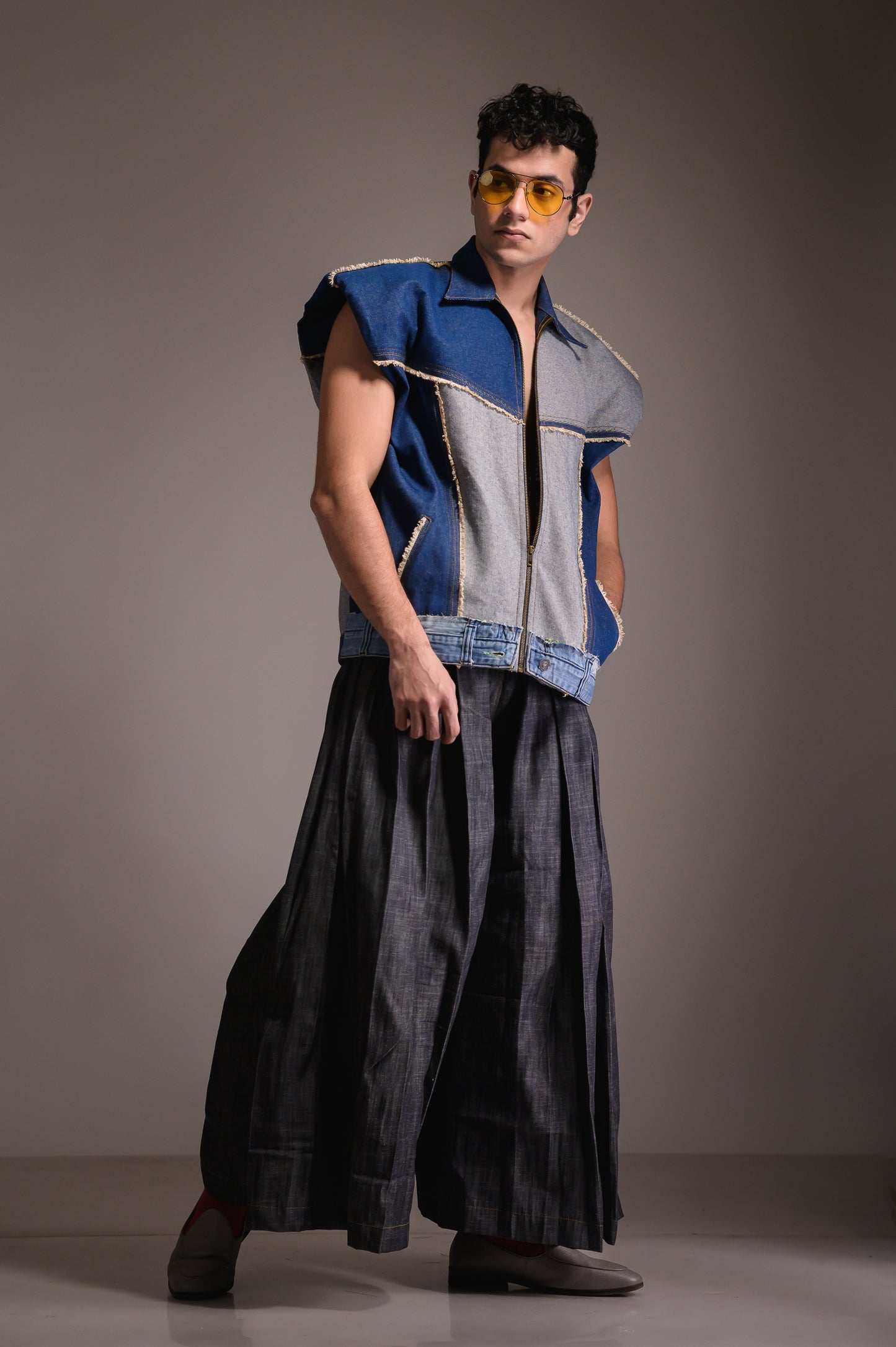 Oversized Unisex Denim Sleeveless Jacket