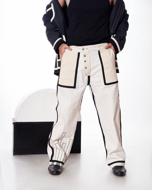 White Denim Reversible Pants