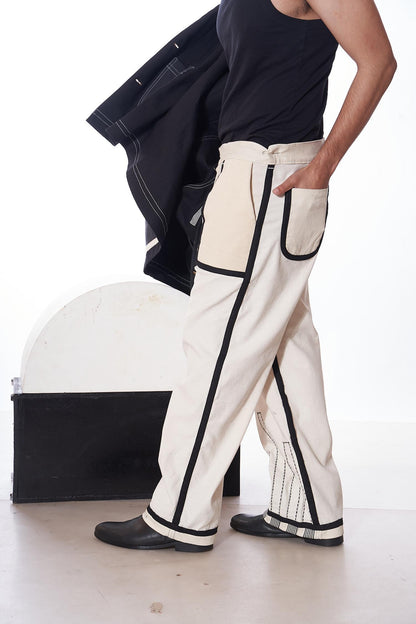 White Denim Reversible Pants